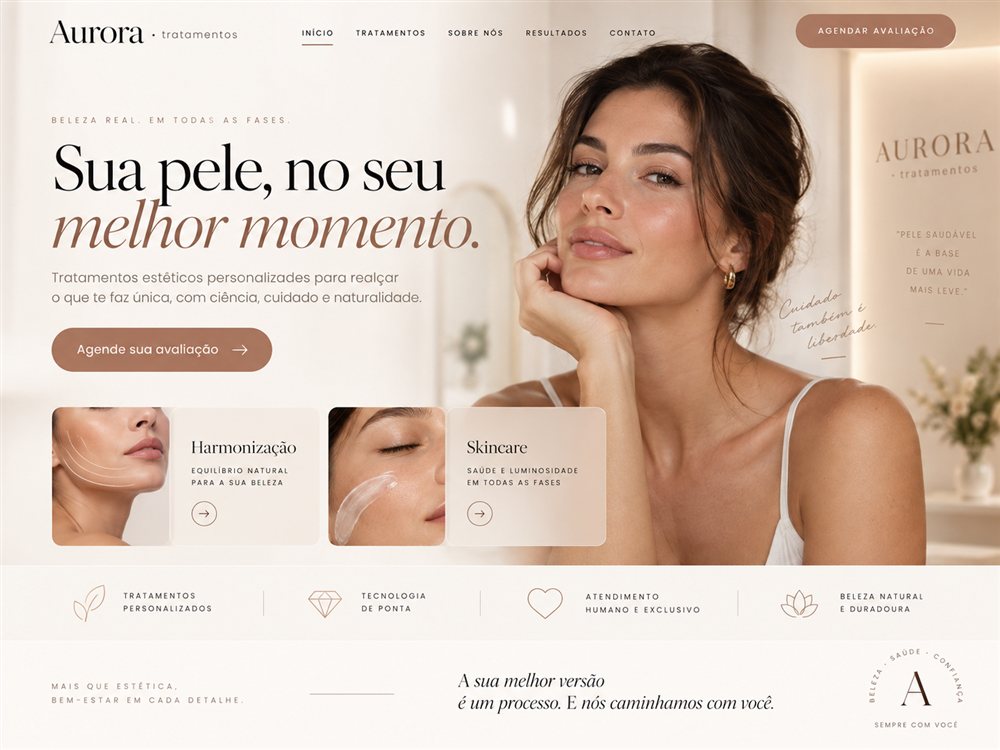Landing page da Clínica Aurora